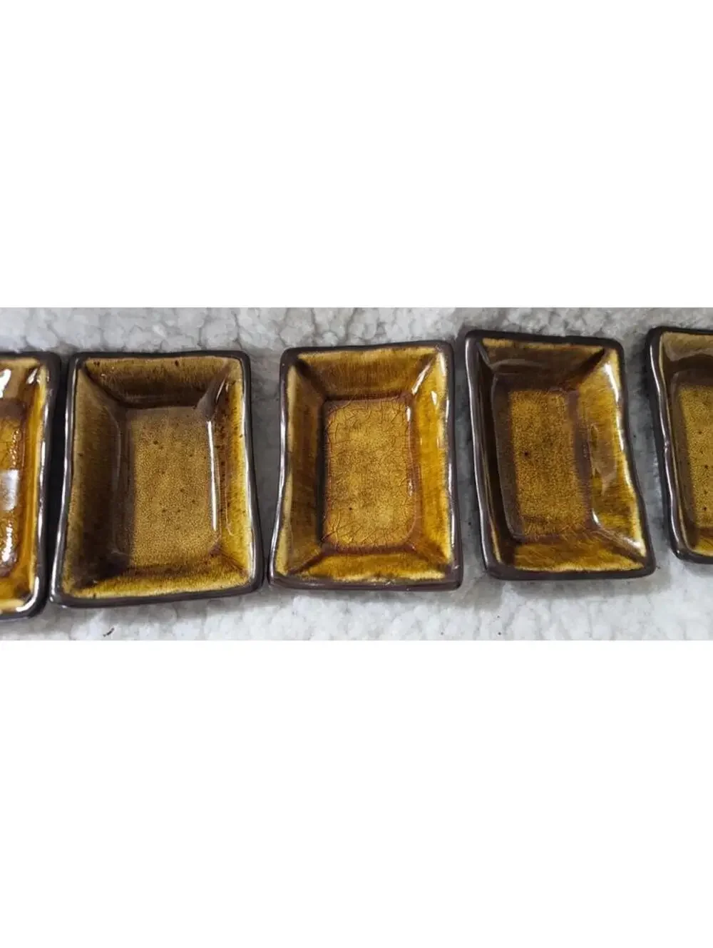(Set Of 6) Pier 1 Condiment Sauce Bowls Tiger Eye Stoneware 3.5
